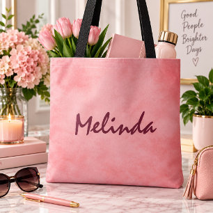 Bolsa Tote Beleza Corada Nome Rosa Elegante