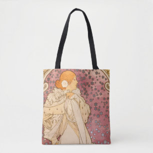 Bolsa Tote Beleza da Mulher Mucha Art Nouveau