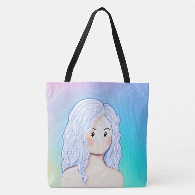Bolsa Tote Beleza de Cabelo Prateado (Frente)
