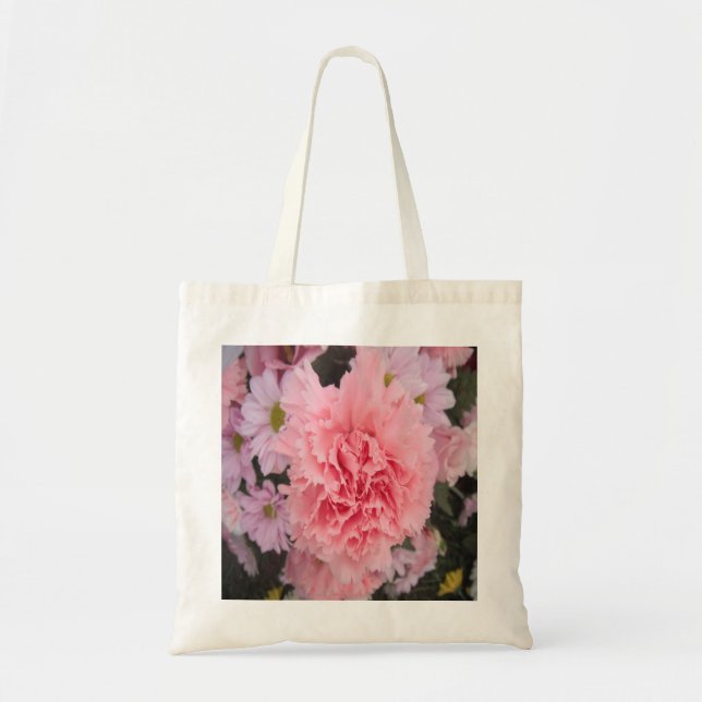 Bolsa Tote Beleza do cravo rosa de mão (Frente)