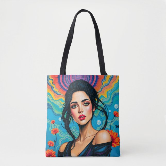 Bolsa Tote Beleza Encantadora com Energia Floral (Frente)