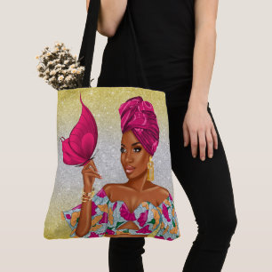 Bolsa Tote Beleza Espiritual Afro-Americana - Veja De Trás...