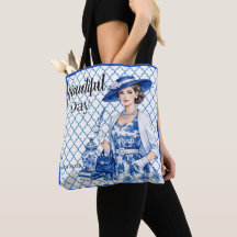 Beleza Floral Azul e Branco