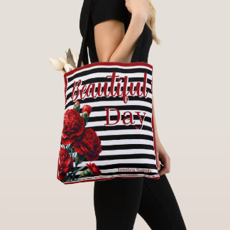 Bolsa Tote Beleza Floral em Preto e Branco