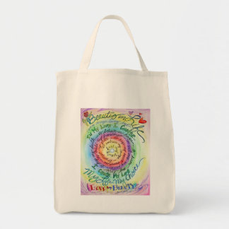 Bolsa Tote Beleza na vida Cancer Arco-Íris Poem Sacos de Tote