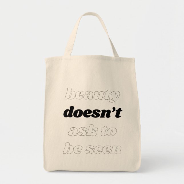 Bolsa Tote Beleza não sacola de tote à mercearia (Frente)