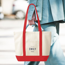 Bolsa Tote Beleza Vermelha do Marinho Chic / Promocional com 