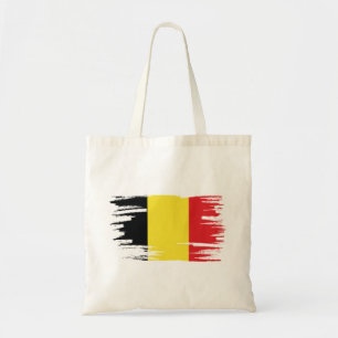 Bolsa Tote Bélgica Flag Brush Art