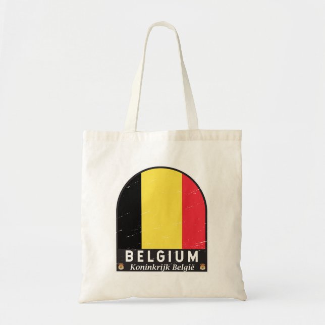 Bolsa Tote Bélgica Sinalizador Emblem Distestido Vintage (Frente)