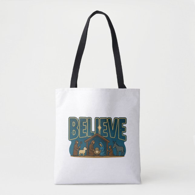 Bolsa Tote Believe Nativity (Frente)