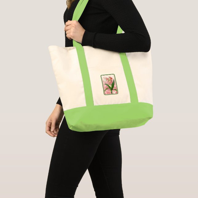 Bolsa Tote Belíssimo Amaryllis Temático Floral (Frente (produto))