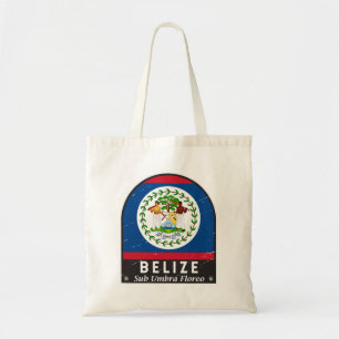Bolsa Tote Belize Flag Emblem Distress Vintage