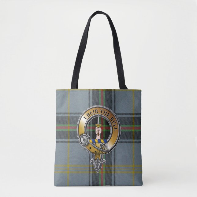 Bolsa Tote Bell Tartan & Crachá (Frente)