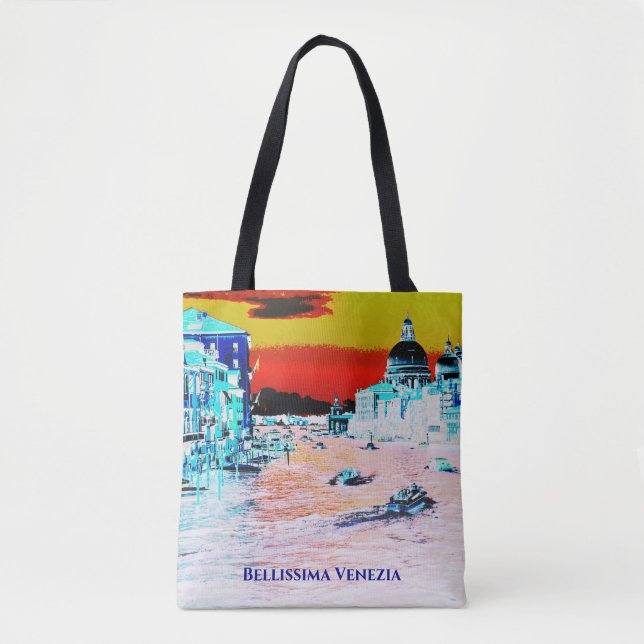 Bolsa Tote *~* Bellissima. Língua italiana Venezia  (Frente)