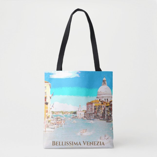 Bolsa Tote ** Bellissima - Língua italiana Venezia Veneza (Frente)