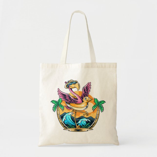 Bolsa Tote Belny Beach Tropical Flamingo Tote Bag (Frente)
