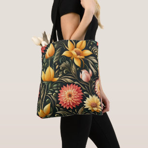 Bolsa Tote Belo Amarelo e Flores Rosa no Sangue