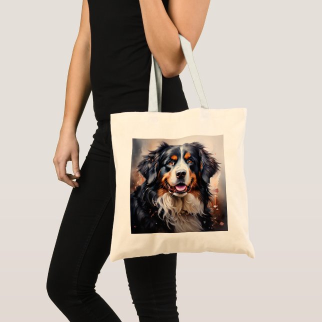 Bolsa Tote Belo Cachorro de Montanha Suíço Bernês (Frente (produto))
