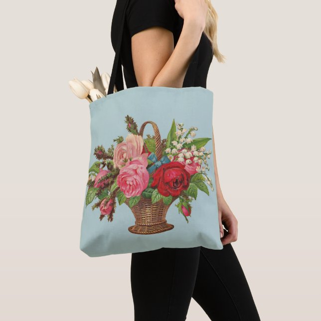 Bolsa Tote belo cesto de flores vitoriano (Close Up)