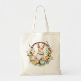 Bolsa Tote Belo Coelho Coelho com Flores de primavera