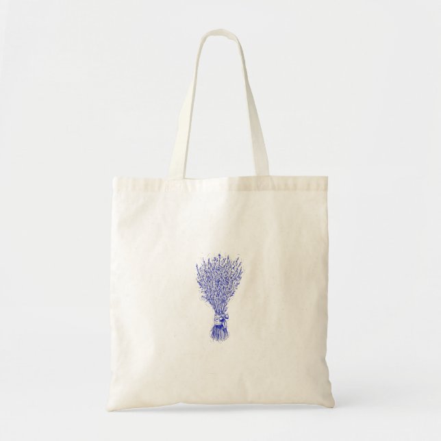 Bolsa Tote Belo desenho botânico da Lavanda (Frente)