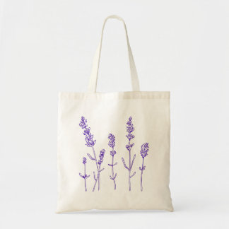 Bolsa Tote Belo desenho botânico da Lavanda