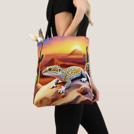 Bolsa Tote Belo Design de Leopardo do Deserto Gecko