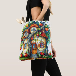Bolsa Tote Belo Elegante Fantasy Apple Fruta House