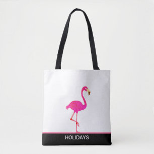 Bolsa Tote Belo Flamingo em Preto e Branco