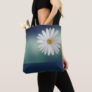Bolsa Tote Belo Fundo Azul-Margarida Branco/Teal