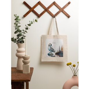 Bolsa Tote belo leão sobre a água em aquarela