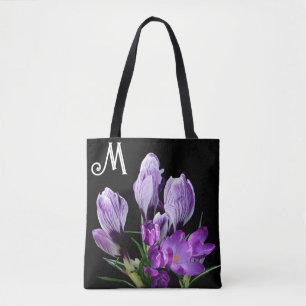 Bolsa Tote belo M monograma flores rosas bonito de croco