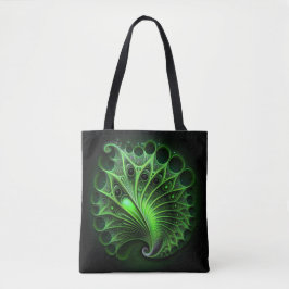 Bolsa Tote Belo Mandelbrot Verde