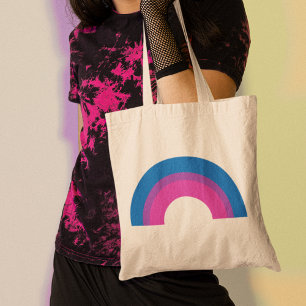 Bolsa Tote Belo Orgulho Bissexual Bandeira Arco-Íris Negro