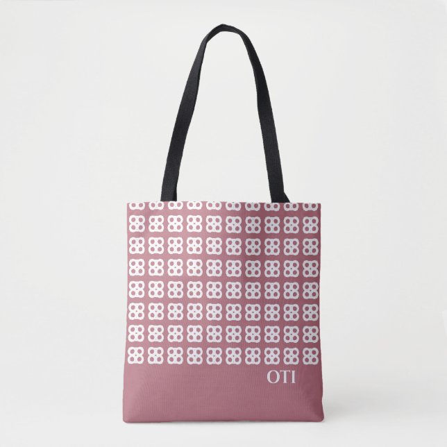 Bolsa Tote Belo padrão abstrato moderno de ouro rosa (Frente)