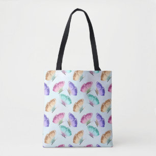 Bolsa Tote Belo Padrão de Borboleta de Aquarela