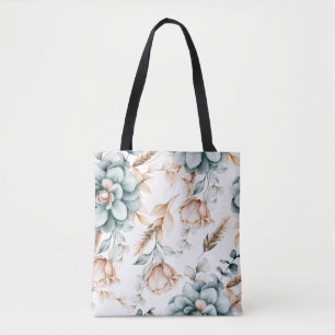 Bolsa Tote Belo padrão floral sem costura com vinheta