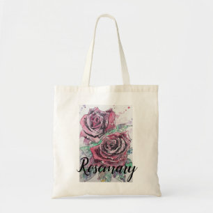 Bolsa Tote Belo Rosa vermelha, Bag de Toques de Pintura em Aq