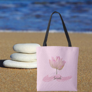 Bolsa Tote Belo Saco de Flor de Lotus Rosa