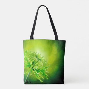 Bolsa Tote Belo Saco de Flor Verde Chrysanthemum