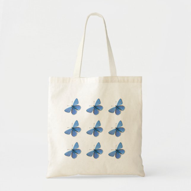 Bolsa Tote Belo Saco de Tote de Borboleta Azul (Frente)