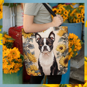 Bolsa Tote Belo Sol Amarelo de Boston Terrier