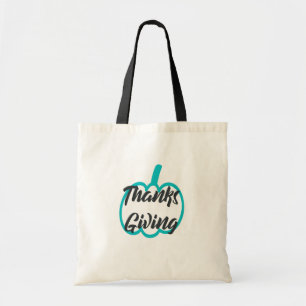 Bolsa Tote Belo Texto Feliz Ação de Graças com Pumpkin Bonito