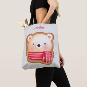 Bolsa Tote Belo Urso Enfrentado Vermelho Scarf e Cheeks Rosad
