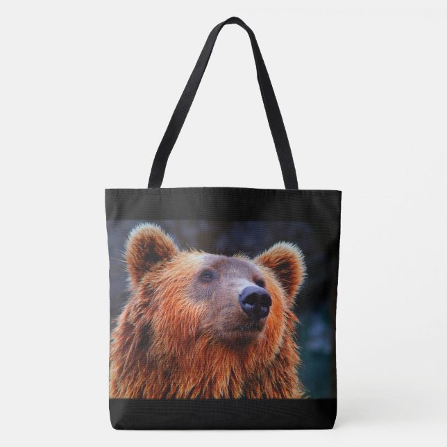 Bolsa Tote Belo Urso Marrom Retrato Wildlife Foto (Frente)