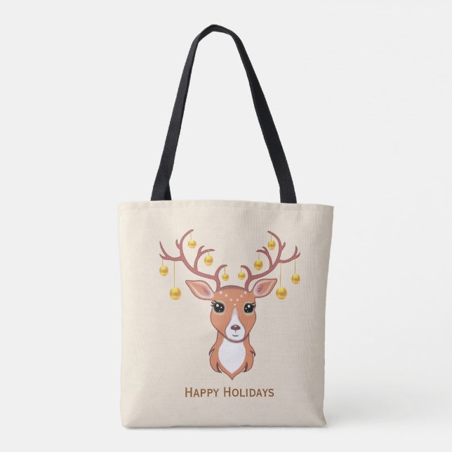 Bolsa Tote Belo veado de Natal (Verso)