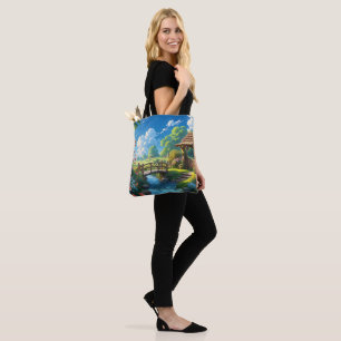 Bolsa Tote Belo Verão, ilustração colorida,