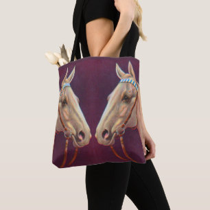 Bolsa Tote belos cavalos brancos impressão