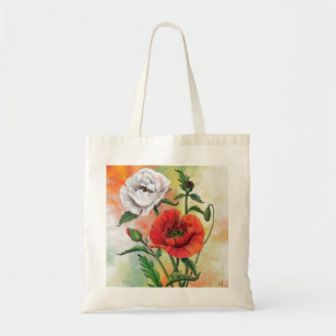 Bolsa Tote Belos papagaios brancos vermelhos - Arte pintada