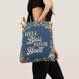 Bolsa Tote Bem, Abençoado Seja Seu Coração Estilo Floral Suli
